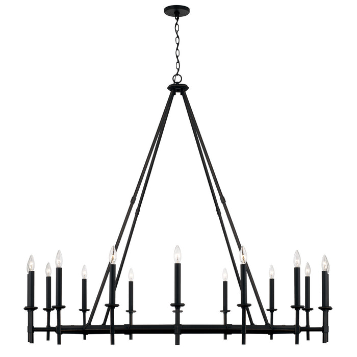 Ogden 16 Light Chandelier in Brushed Black Iron