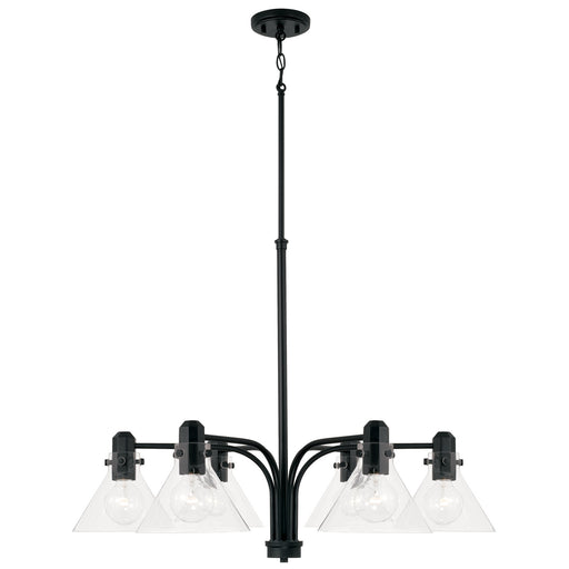 Greer Six Light Chandelier in Matte Black