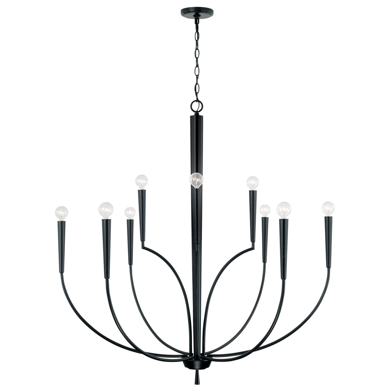 Holden Ten Light Chandelier in Matte Black