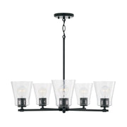 Baker Five Light Chandelier in Matte Black
