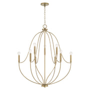 Madison Nine Light Chandelier in Aged Brass