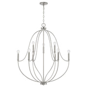 Madison Nine Light Chandelier in Brushed Nickel