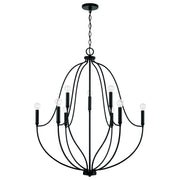 Madison Nine Light Chandelier in Matte Black
