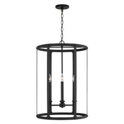Brennen Four Light Foyer Pendant in Black Iron