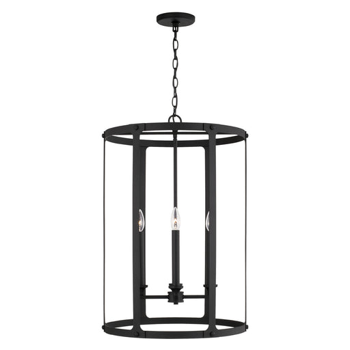 Brennen Four Light Foyer Pendant in Black Iron