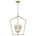 Holden Four Light Foyer Pendant in Aged Brass