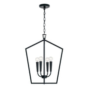 Holden Four Light Foyer Pendant in Matte Black