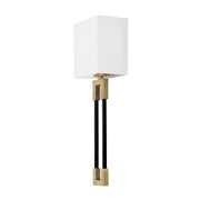 Bleeker One Light Wall Sconce in Aged Brass and Black