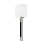 Bleeker One Light Wall Sconce in Polished Nickel and Matte Black