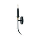 Amara One Light Wall Sconce in Matte Black with Brass