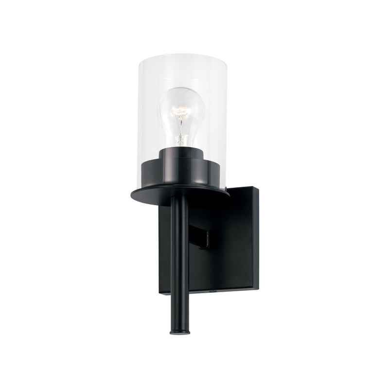 Mason One Light Wall Sconce in Matte Black