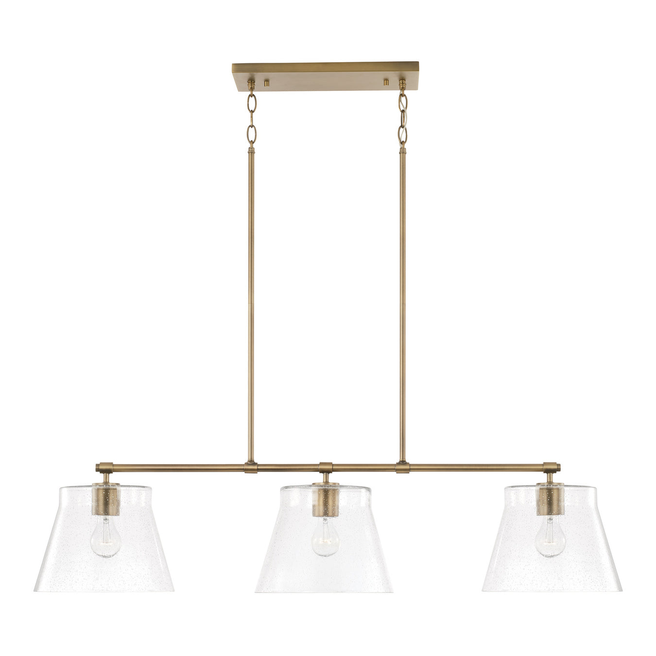 Baker Three Light Island Pendant in Aged Brass