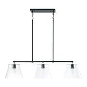 Baker Three Light Island Pendant in Matte Black