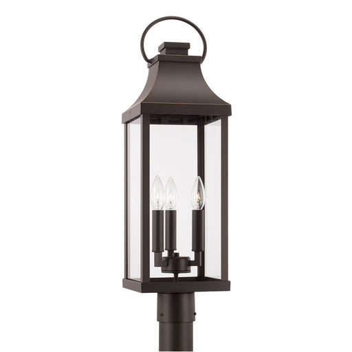 Bradford Three Light Outdoor Post Lantern in Oiled Bronze
