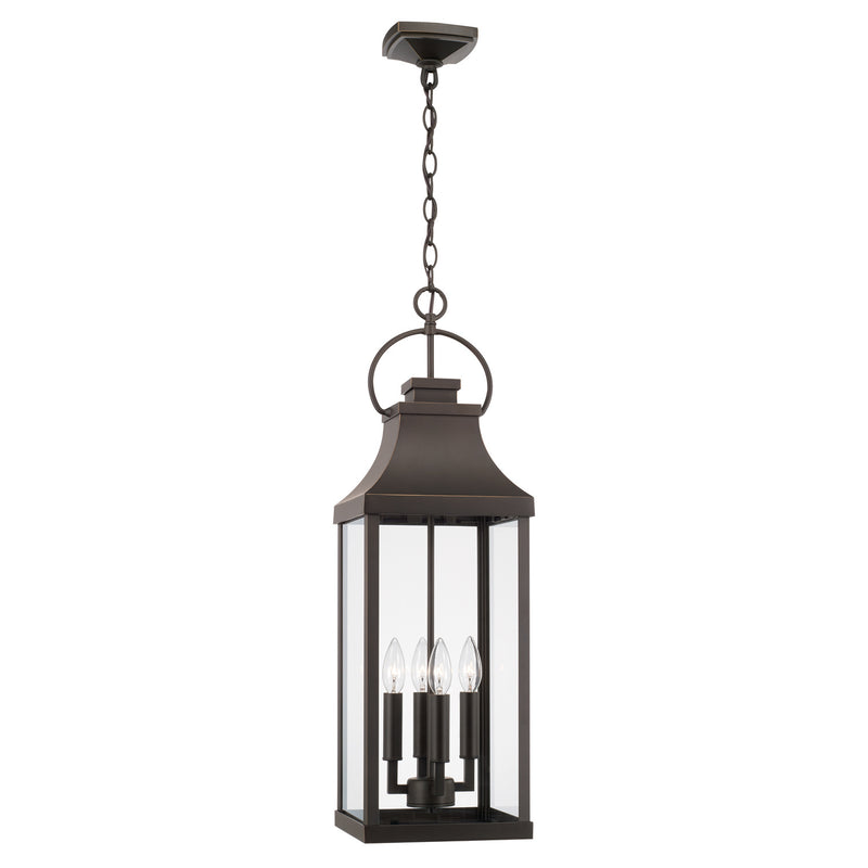 Bradford Four Light Outdoor Hanging Lantern in Oiled Bronze