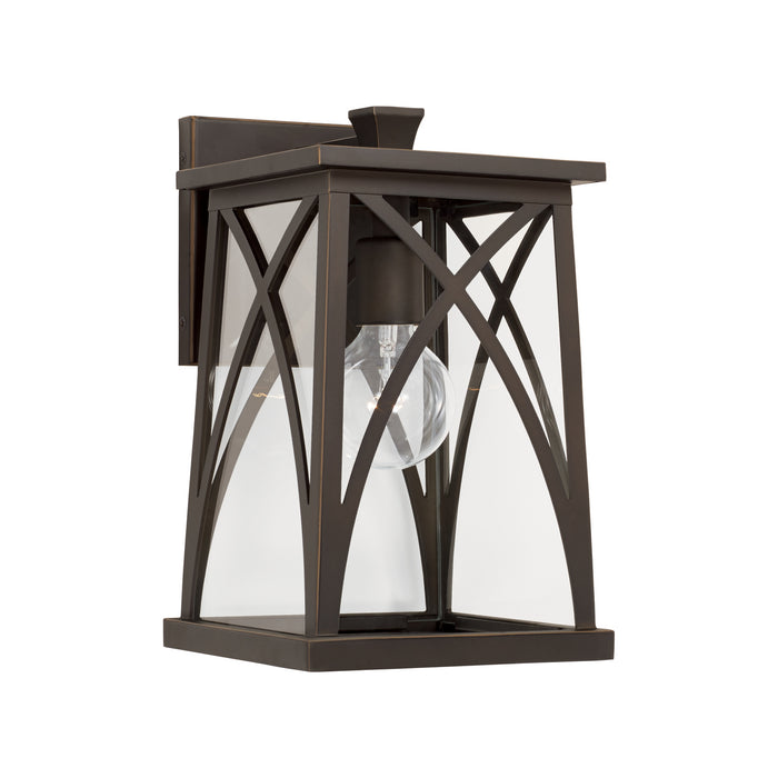 Marshall One Light Outdoor Wall Lantern in Oiled Bronze