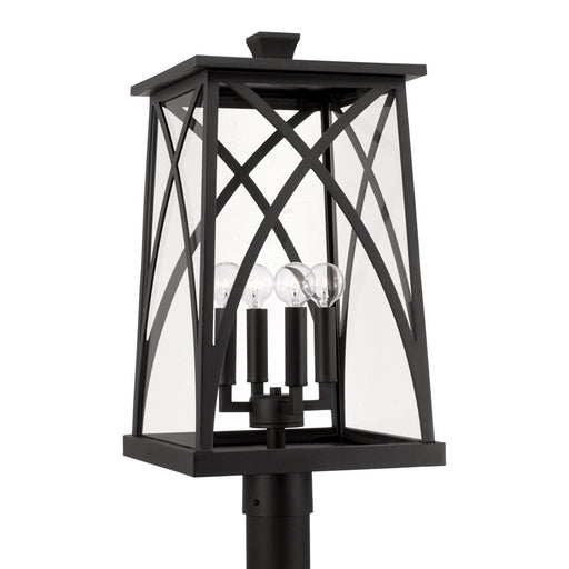 Marshall Four Light Outdoor Post Lantern in Black