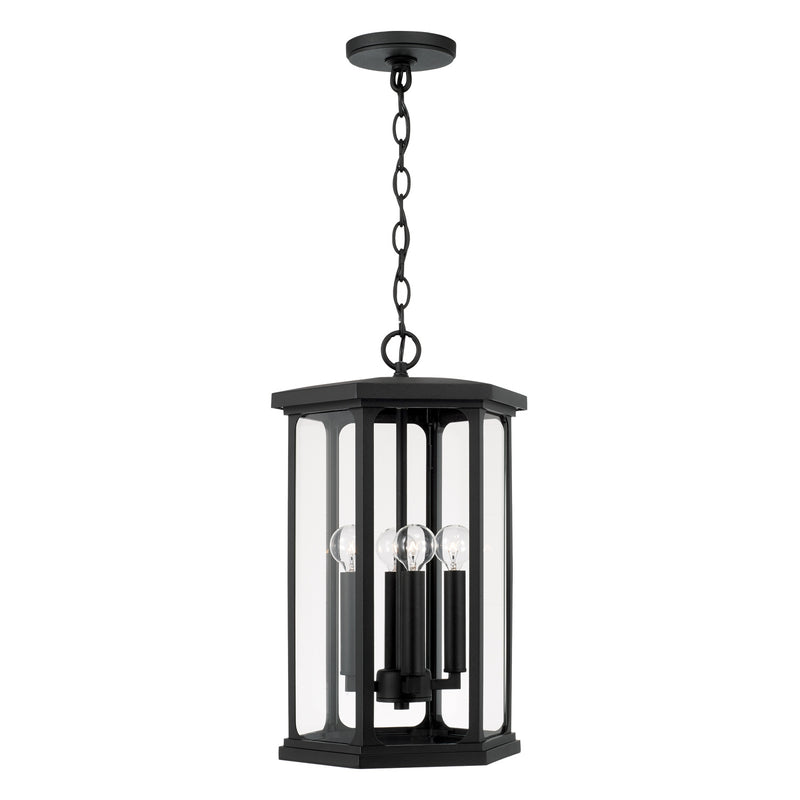 Walton Four Light Outdoor Hanging Lantern in Black