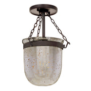 Jaylin 1-Light Mercury Bell Jar Ceiling Mount  in Oil rubbed bronze