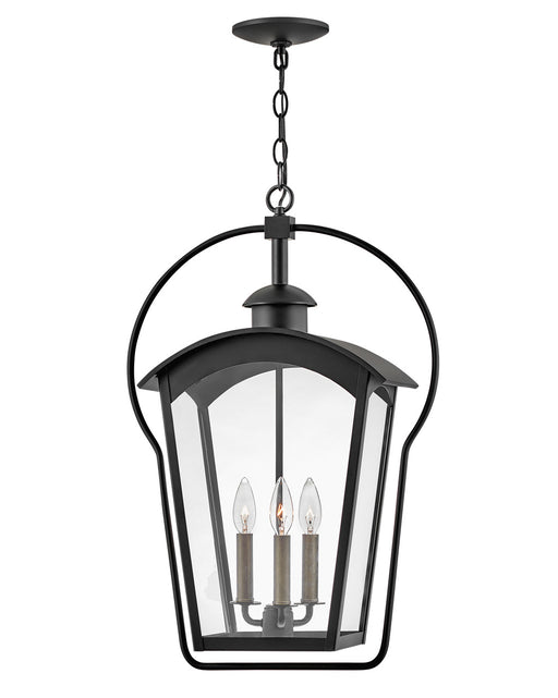 Yale Three Light Hanging Lantern in Black by Hinkley Lighting