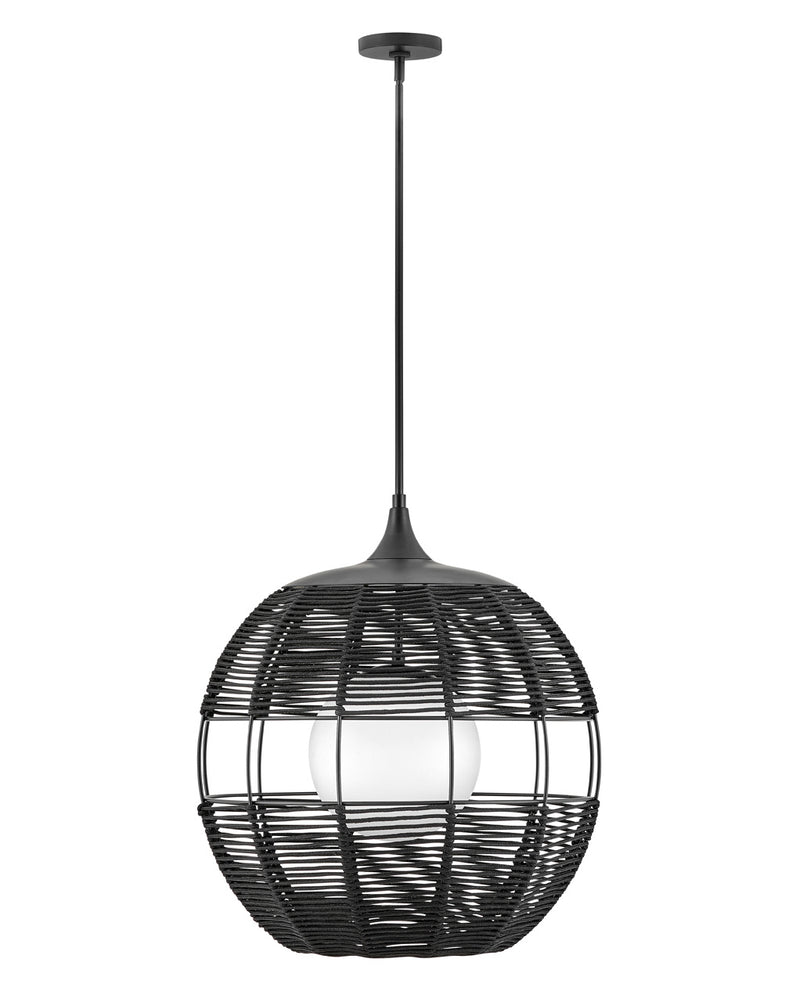 Maddox One Light Hanging Lantern in Black by Hinkley Lighting