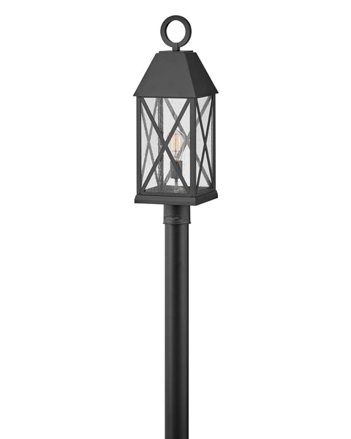 Briar One Light Post Top or Pier Mount Lantern in Museum Black by Hinkley Lighting