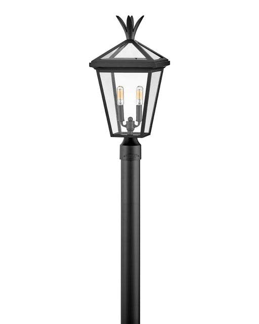 Palma Two Light Post Top or Pier Mount Lantern in Black by Hinkley Lighting