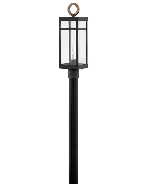Porter LED Post Top or Pier Mount Lantern in Black by Hinkley Lighting