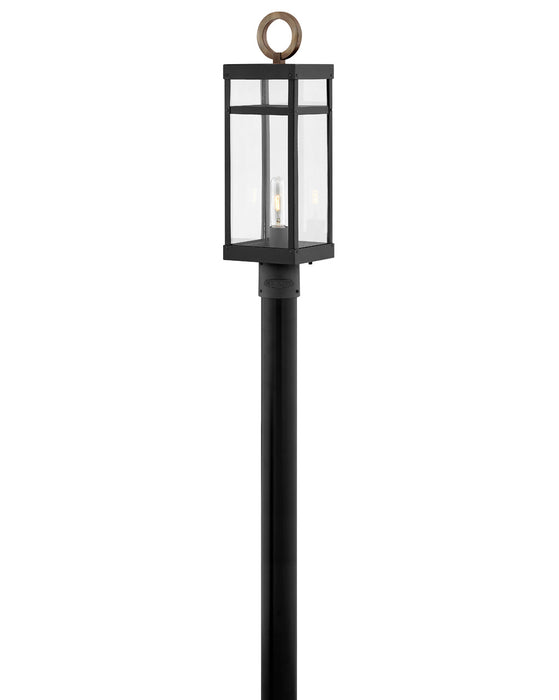 Porter LED Post Top or Pier Mount Lantern in Black by Hinkley Lighting