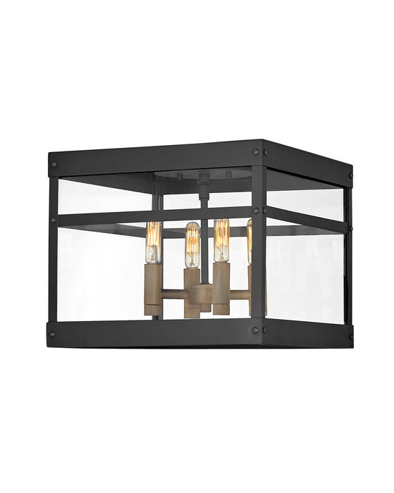 Porter Four Light Hanging Lantern in Black by Hinkley Lighting