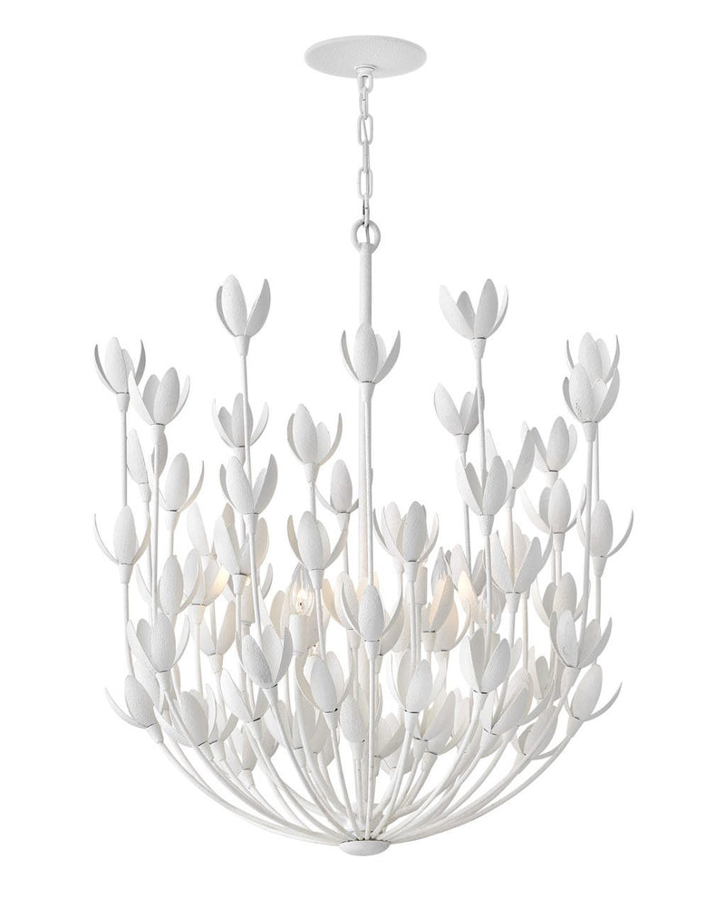 Flora Six Light Chandelier in Textured Plaster by Hinkley Lighting