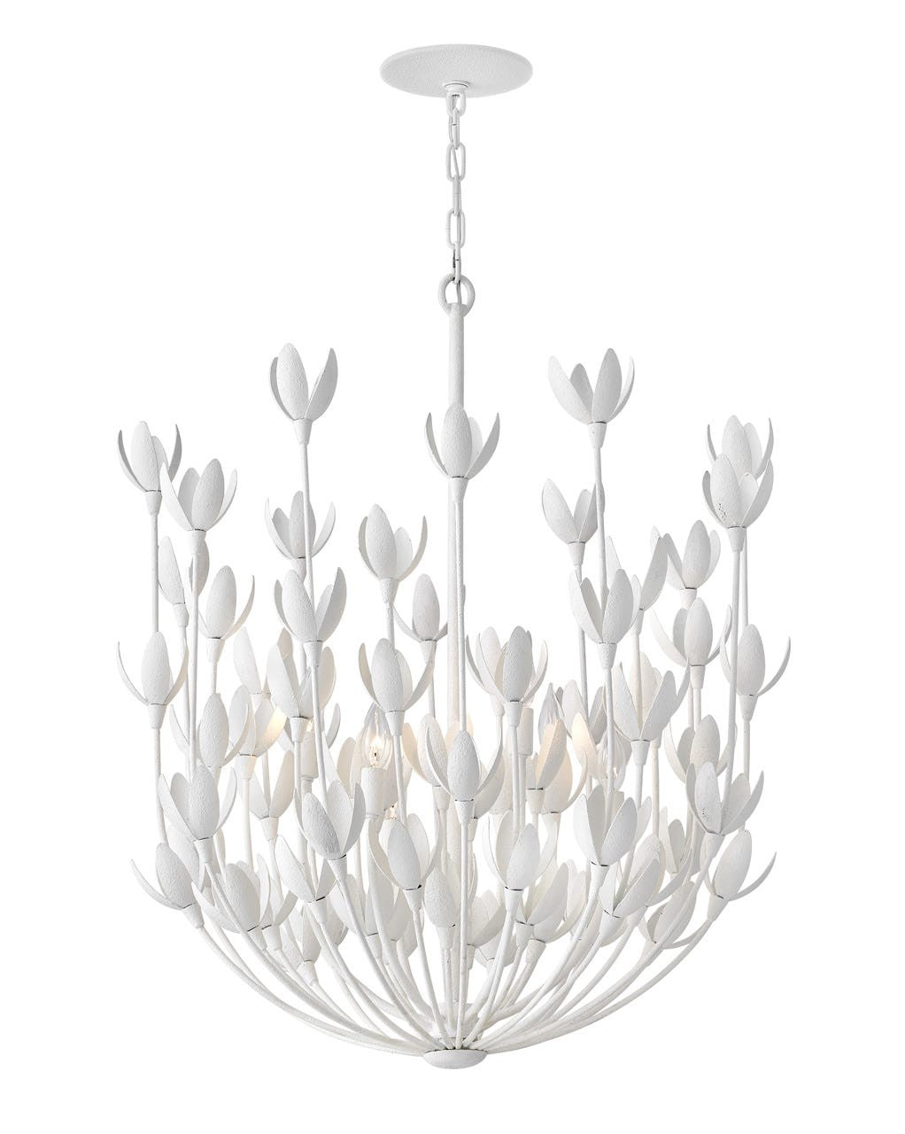 Flora Six Light Chandelier in Textured Plaster by Hinkley Lighting
