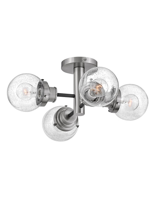Poppy Four Light Semi-Flush Mount in Black with Brushed Nickel accents by Hinkley Lighting