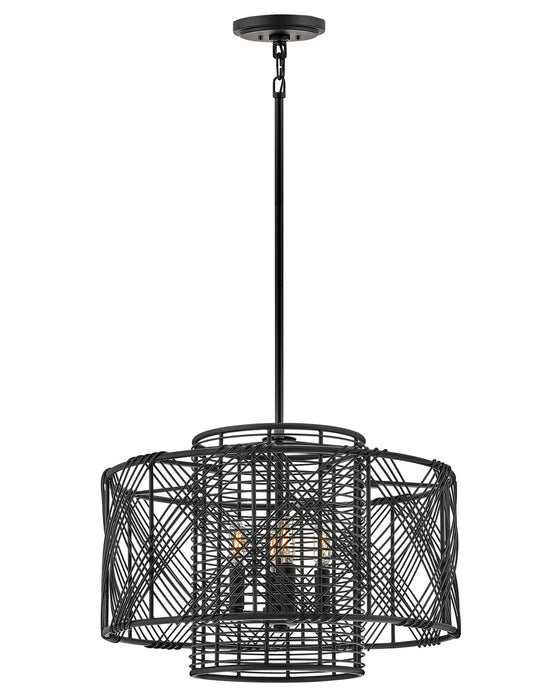 Nikko Four Light Pendant in Black by Hinkley Lighting