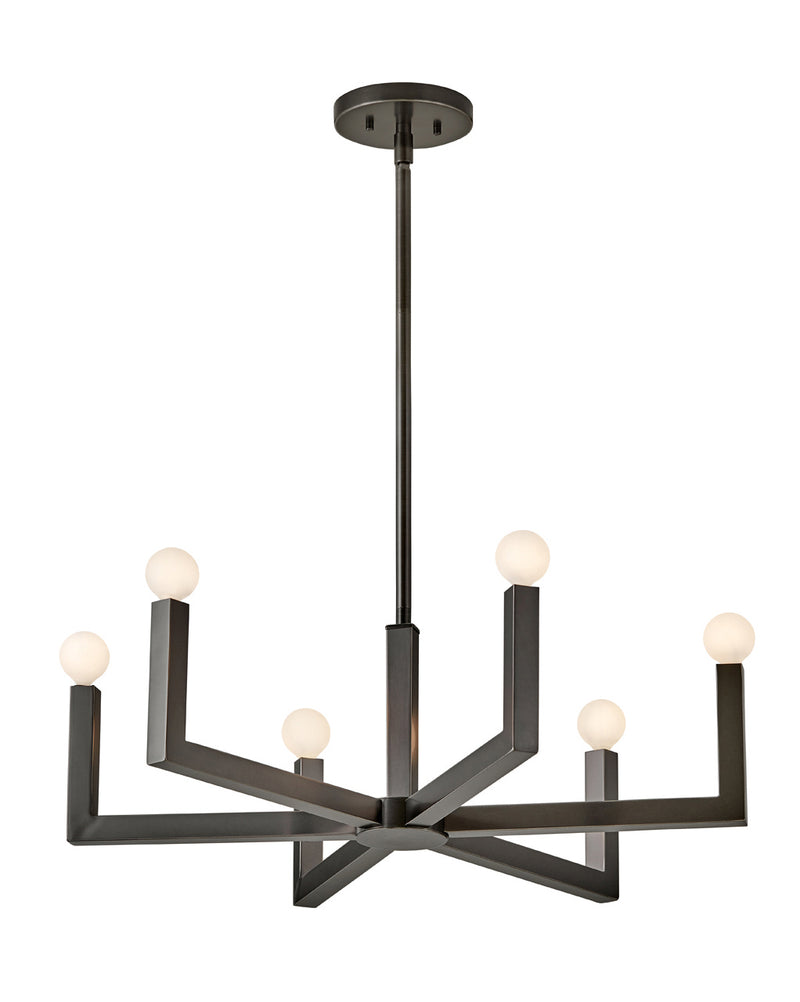 Ezra Six Light Chandelier in Black Oxide by Hinkley Lighting