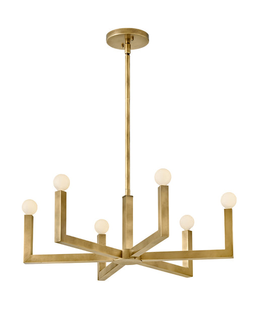 Ezra Six Light Chandelier in Heritage Brass by Hinkley Lighting