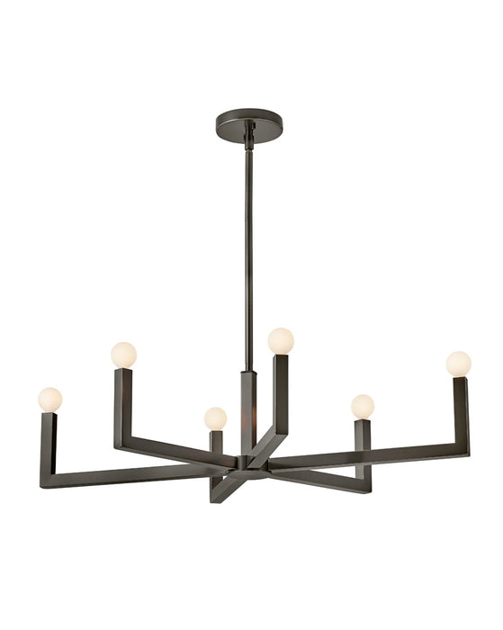 Ezra Six Light Linear Pendant in Black Oxide by Hinkley Lighting