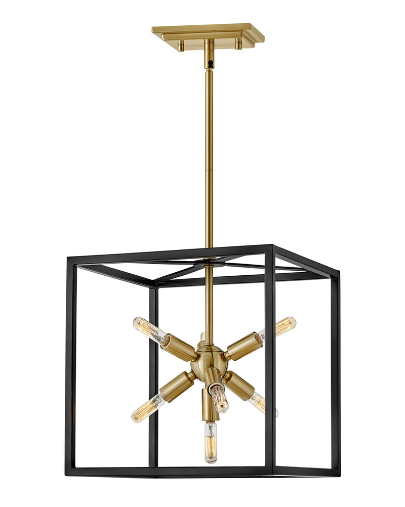 Aros Seven Light Pendant in Black by Hinkley Lighting