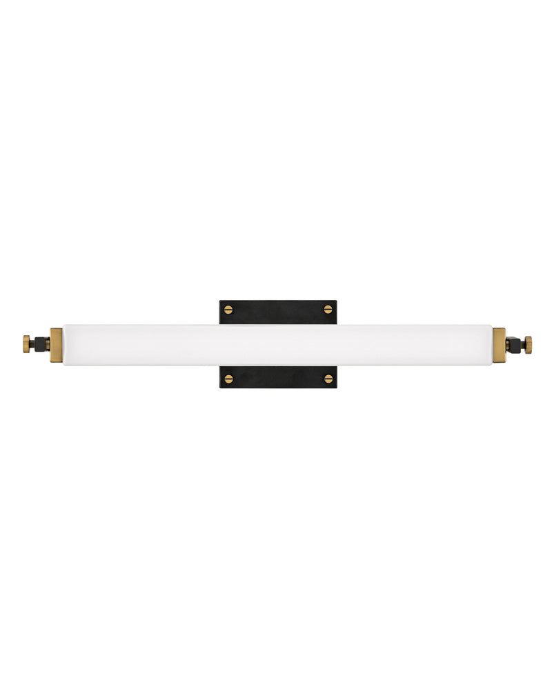 Rollins LED Wall Sconce in Black with Heritage Brass accents