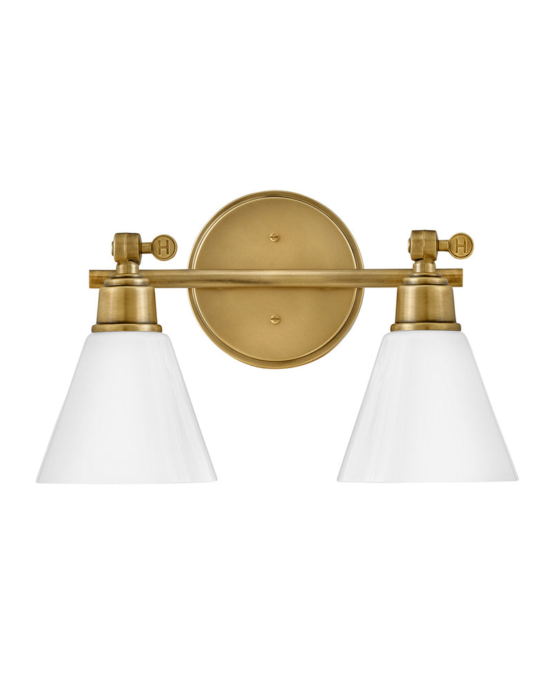 Arti Two Light Vanity in Heritage Brass by Hinkley Lighting