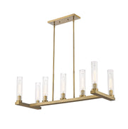 Beau Seven Light Island in Rubbed Brass by Z-Lite Lighting