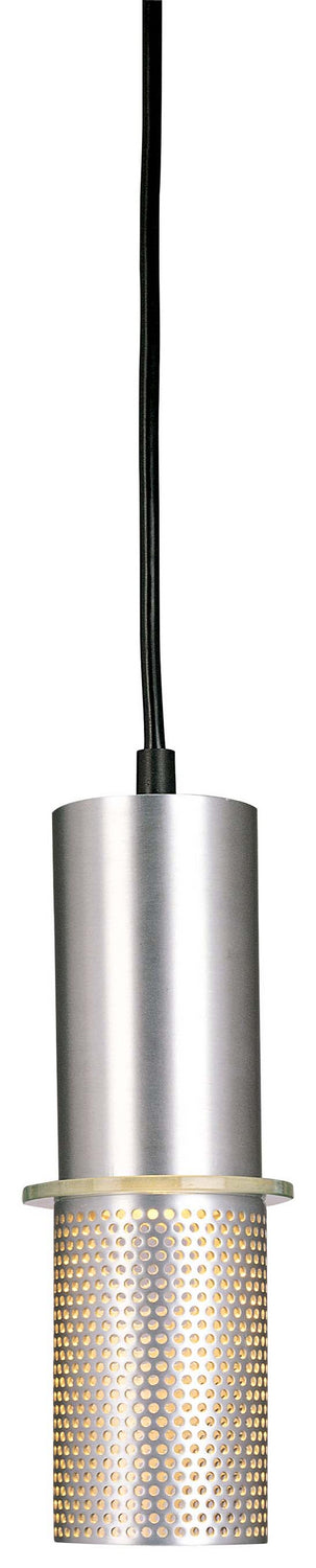Larry 1 Light Mini Pendant in Satin Aluminum with Satin Aluminum