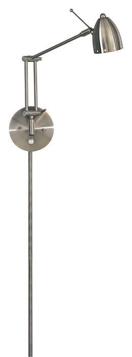 George's Reading Room 1 Light Task Wall Lamp in Brushed Nickel with Brushed Nickel