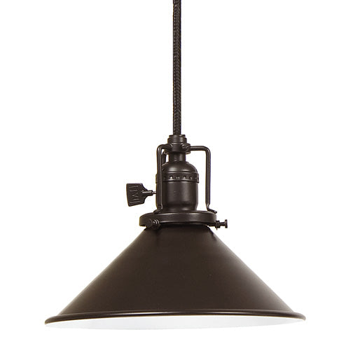 Central Park 1-Light Pendant with 8" Metal Shade in Oil rubbed bronze