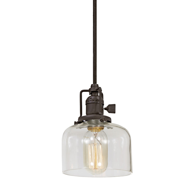 Central Park 1-Light Wrenley Pendant with 5" Glass Shade in Oil rubbed bronze