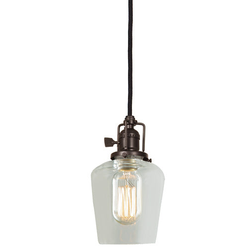 Central Park 1-Light Pendant with 4" Glass Shade in Oil rubbed bronze