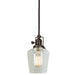 Central Park 1-Light Pendant with 4" Glass Shade in Oil rubbed bronze