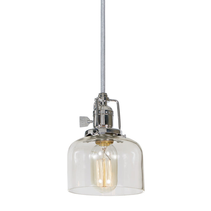 Central Park 1-Light Wrenley Pendant with 5" Glass Shade in Polished Nickel