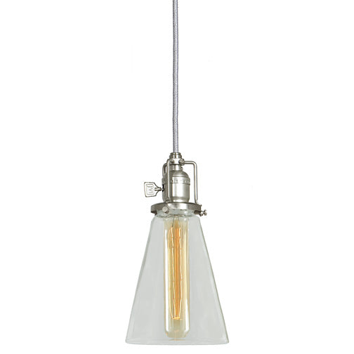 Central Park 1-Light Pendant with 4.75" Glass Shade in Satin Nickel