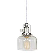 Central Park 1-Light Wrenley Pendant with 5" Glass Shade in Satin Nickel
